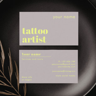 Estúdio de artista de tatuagem Cartão de visita se
