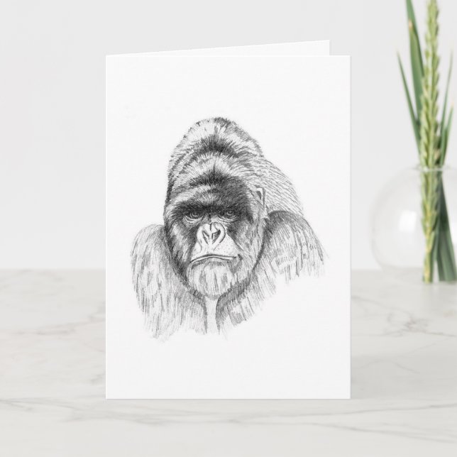 Estudo de Gorilla em Montanha Cartão de Passado (Frente)