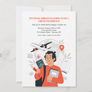 Estudo no Exterior Convite de festas de Adeus