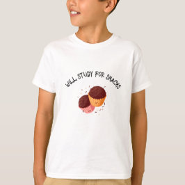 Estudo para camiseta de almoço do colégio Snacks
