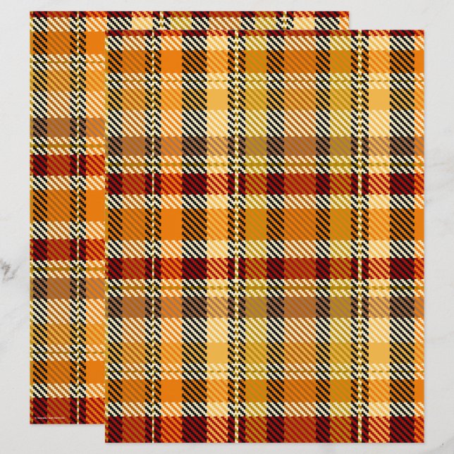 ET Plaid Scrapbook Paper 2-Sided Page (Frente/Verso)