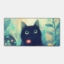 Etéreo Preto Gato Coral Rosa Caprichoso Jardim