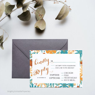 Eterno Blooms Colorir RSVP de Casamento vintage Co