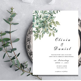 Eterno Eucalyptus Greenery Convite para Casamento
