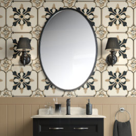 Eterno Floral Motif - Preto e Dourado - Tradiciona