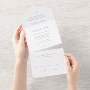 Eterno Monograma Dusty Blue Elegant Casamento