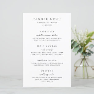 Eterno Preto e Branco Elegante Menu