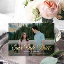 Eterno Script FOIL Weding The Date Card