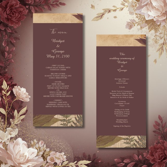 eterrácia vintage boho chic greenery menu casament (Criador carregado)