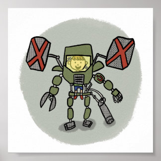 Ethan's Mech Comicbook Style Impressão