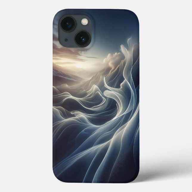 Ethereal Silk Waves Phone Case - Abstract Light Va (Verso)