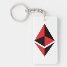 Ethereum chaveiro preto & vermelho de ETH do