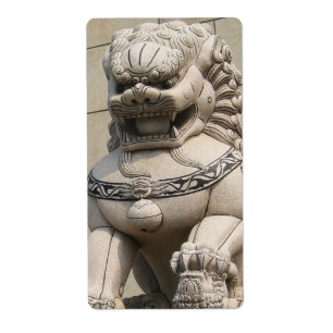 Etiqueta 石 de Cão do Leão da Guardiã Chinesa 獅