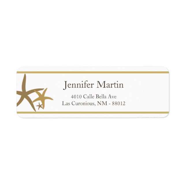 Etiqueta 0,75"x2.25" Endereço de devolução Sandy Beach (Frente)