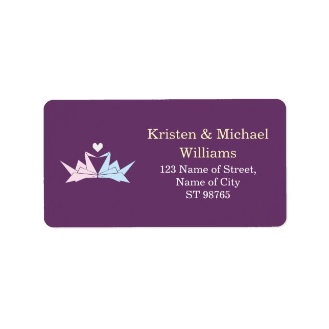 Etiqueta 1000 Manipulações De Gruas De Papel Origami (Roxo) (Frente)