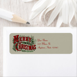 Etiqueta 1876 Feliz Natal Verde