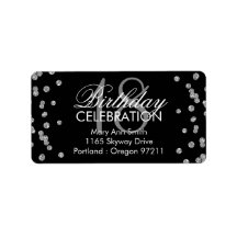 18.º Aniversário Glitter Confetti Preto