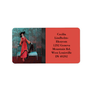Etiqueta 1913 LUXE: FORMA do VINTAGE no vermelho & na