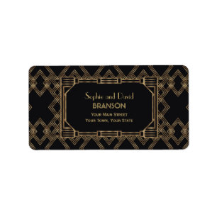 Etiqueta 1920 Dourado legante Gatsby Gatsby