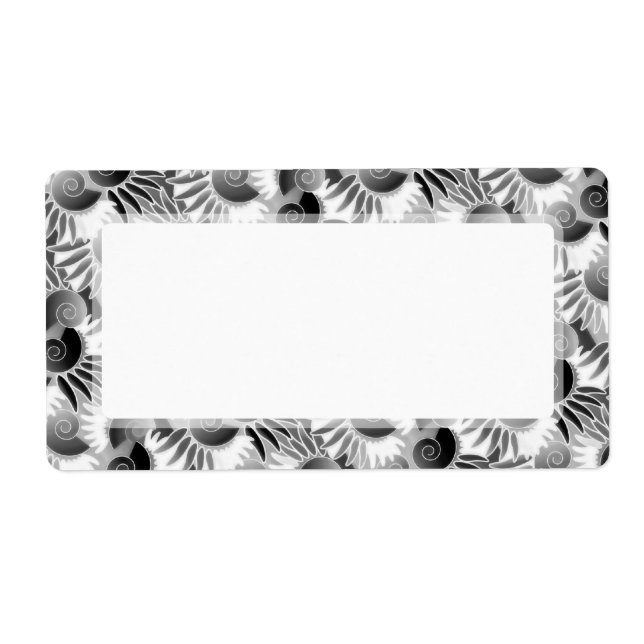 Etiqueta 1920 Elegante de arte branca e negra (Frente)