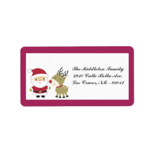 Etiqueta 1,25 endereço e-mail de Rudolf Reindee do papai