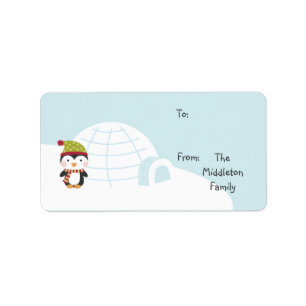 Etiqueta 1,25 varas do iglu dos pinguins " x2.75" no Tag do