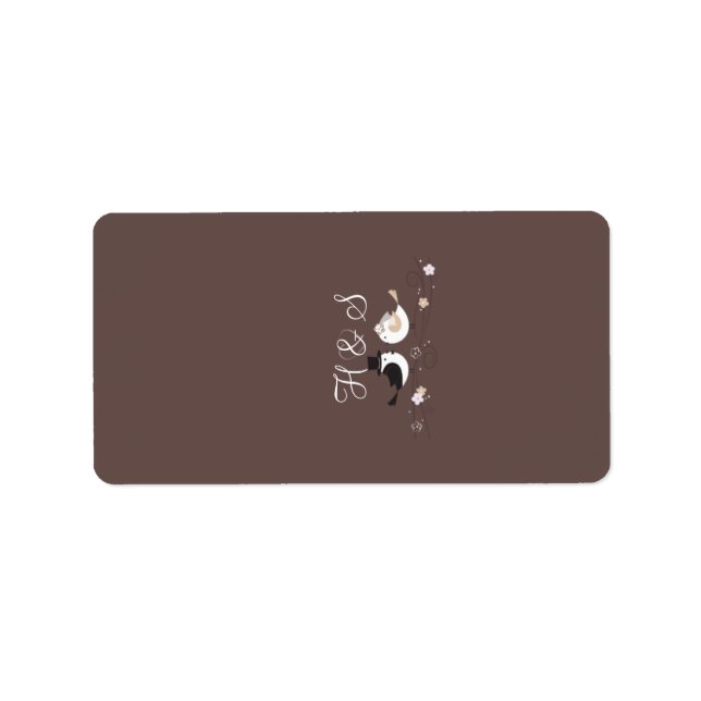 Etiqueta 1,25"x2,75" Hershey's Miniature Wedding Birds Brid (Frente)