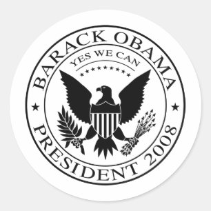 Etiqueta 2008 presidencial do selo de Barack Obama
