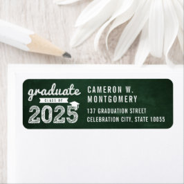 Etiqueta 2023 Chalkboard Sketch Modern Graduation Address
