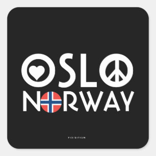 Etiqueta 2 da paz do amor de Oslo Noruega