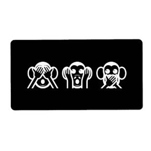 Etiqueta 3 macacos sábios Emoji