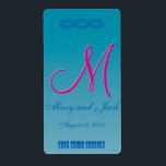 Etiqueta 3d Monograma Azul Água<br><div class="desc">3d Monograma Azul Água</div>