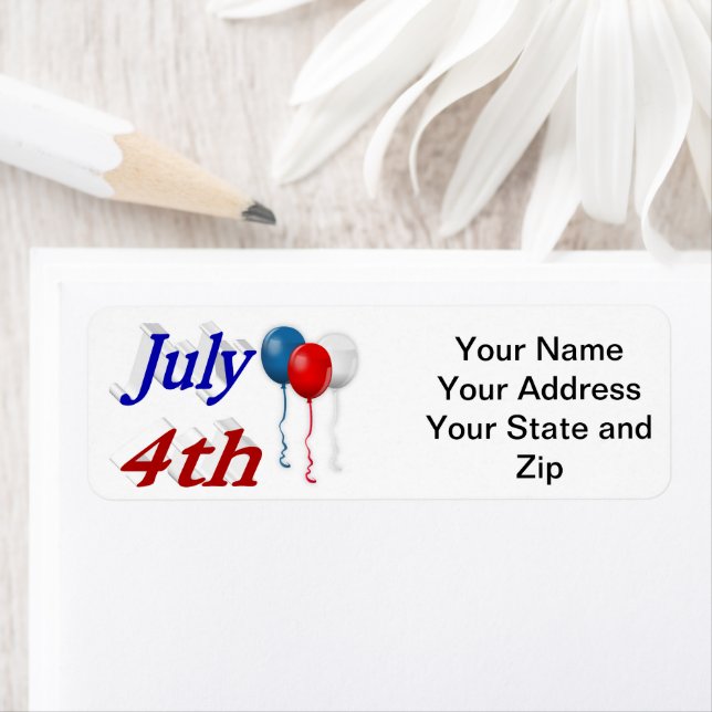 Etiqueta 4 de julho Balões (Insitu)