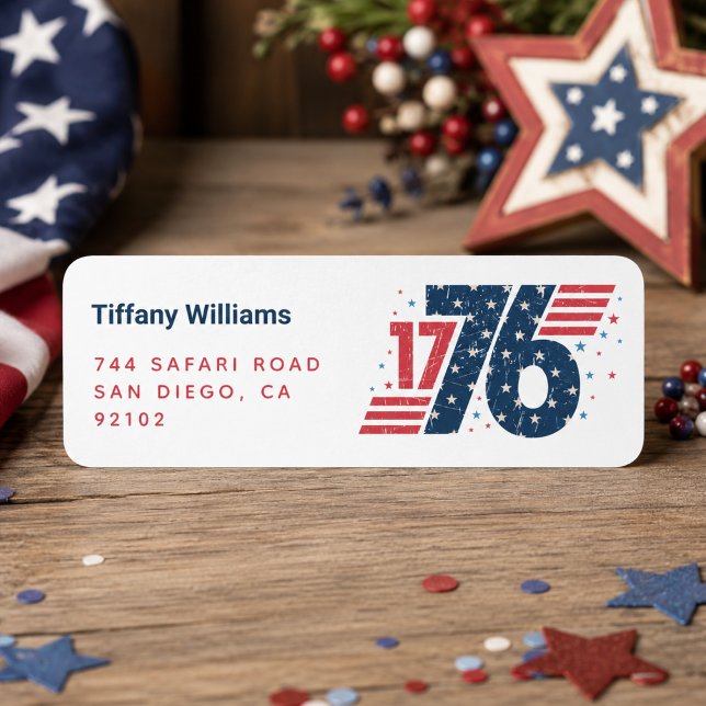 Etiqueta 4 de Julho de 1776 Dia da Independência  (4th of July 1776 Independence Day Label
)