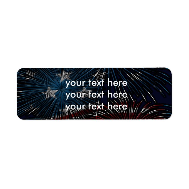 Etiqueta 4 de julho Fireworks Burst Address Labels (Frente)