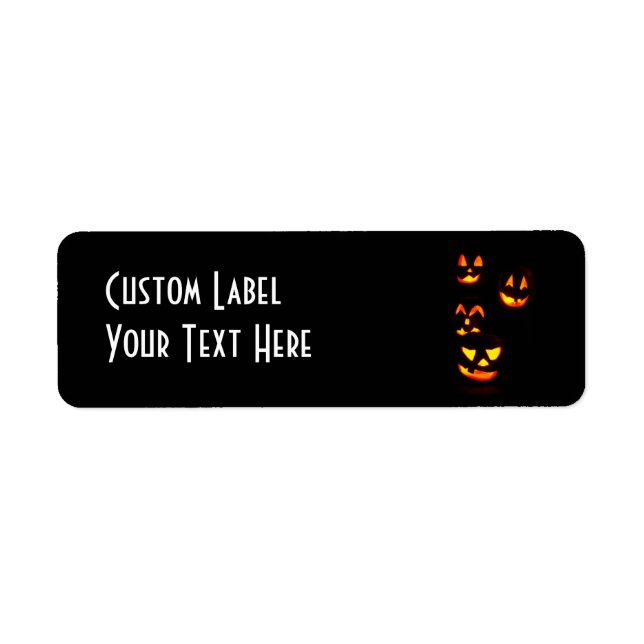 Etiqueta 4 Lit Jack-O-Lanternas - Laranja (Frente)