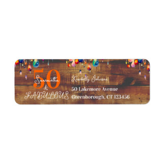 Etiqueta 50º Aniversário 50 Fabuloso Endereço de Devolução