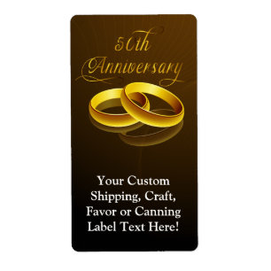 Etiqueta 50º aniversário   Script Dourado