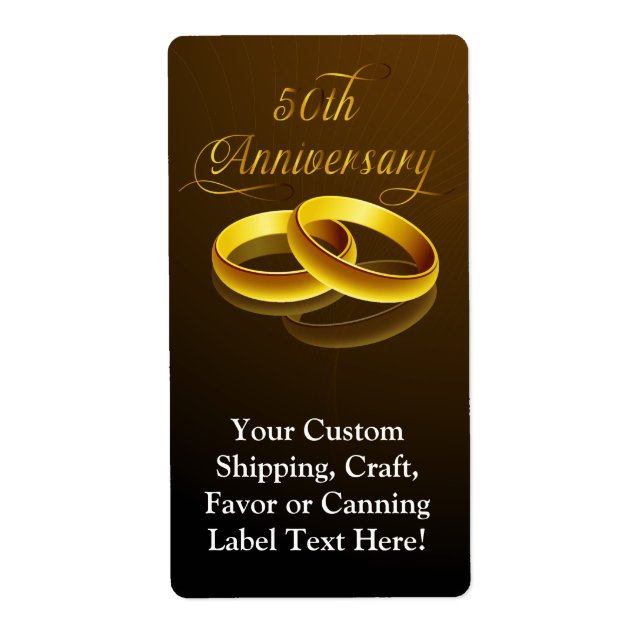 Etiqueta 50º aniversário | Script Dourado (Frente)