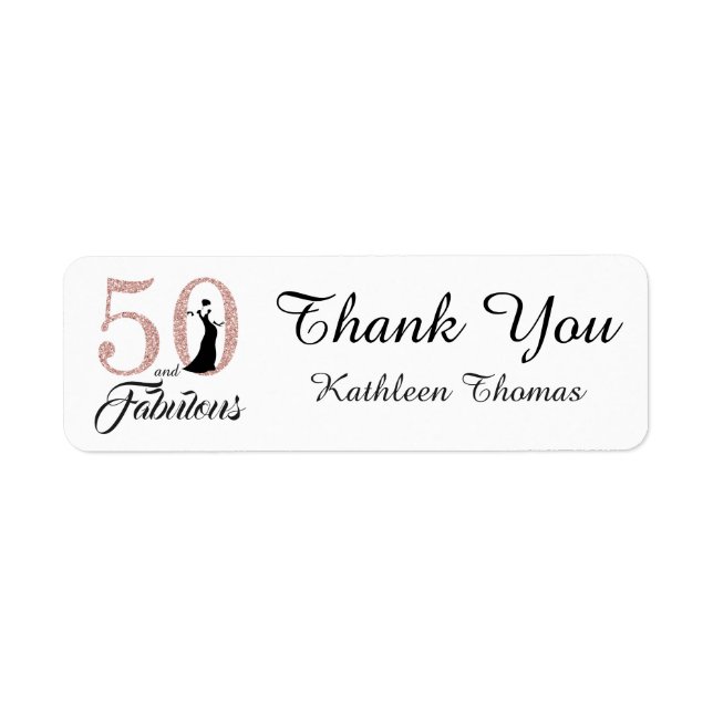 Etiqueta 50 e Fabuloso 50º Aniversário Personalizado Obriga (Frente)