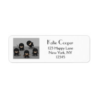 5 Pequenas Ninjas de Cartoon a Preto