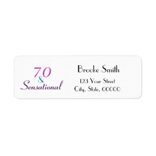 Etiqueta 70 e endereço do remetente sensacional do