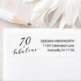 Etiqueta 70 e Fabuloso Endereço de Retorno de Aniversário d