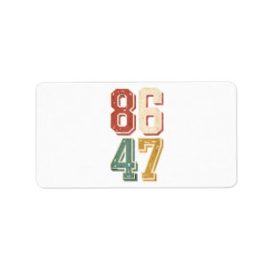 Etiqueta 8647 retrô 86 47