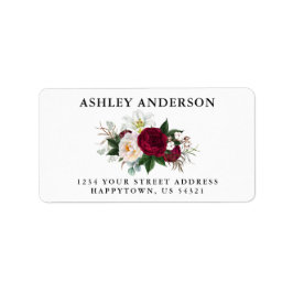 Etiqueta A aguarela Borgonha floral e as hortaliças