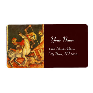 Etiqueta A batalha de St George com o dragão