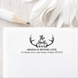 Etiqueta "A Caçada Acabou" Casamento Antler Personalizado