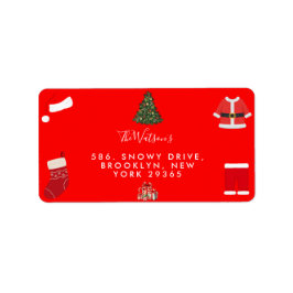 Etiqueta A Cozy Christmas Gathering Set on Warm Red