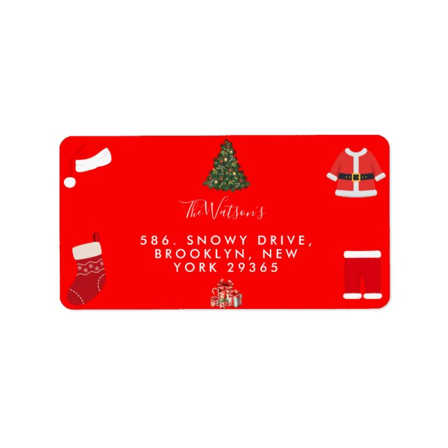 Etiqueta A Cozy Christmas Gathering Set on Warm Red (Frente)