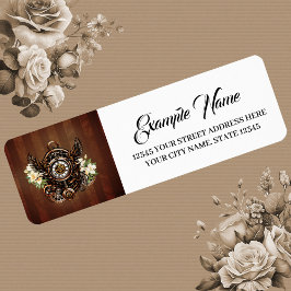 Etiqueta A elegância de Steampunk Floral Magic